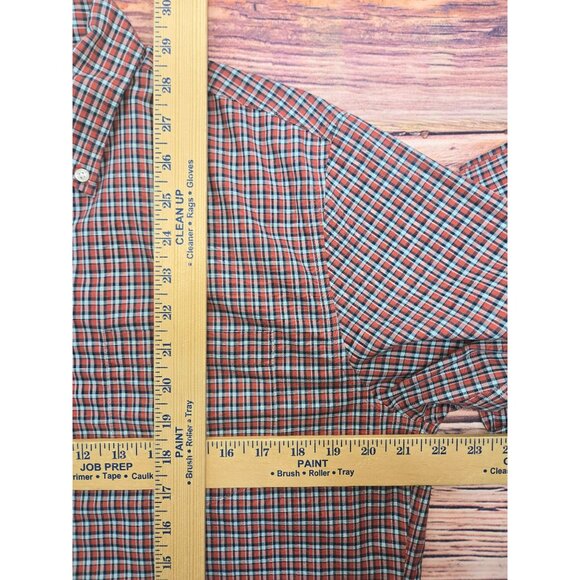 L.L. Bean Mens Small Shirt Slightly Fitted Red & Blue Plaid Button-Down - Picture 6 of 6